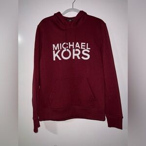 Michael Kors Men’s Hoodie, Burgundy, Size Medium, Kangaroo Pocket, NWOT